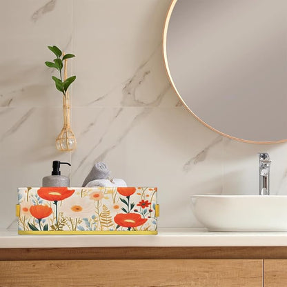 Spring Flowering Plants Bathroom Storage Basket, Foldable - Image 6