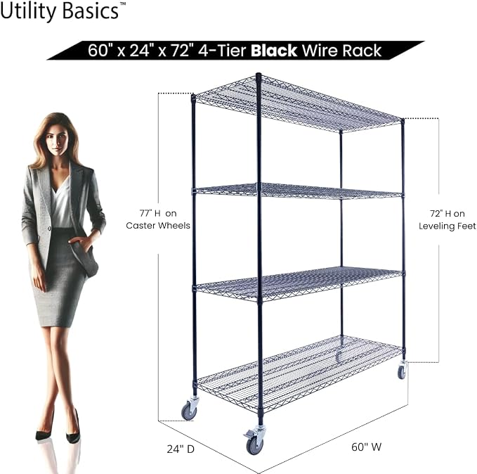 NSF Commercial 4-Tier Wire Shelving - Image 2