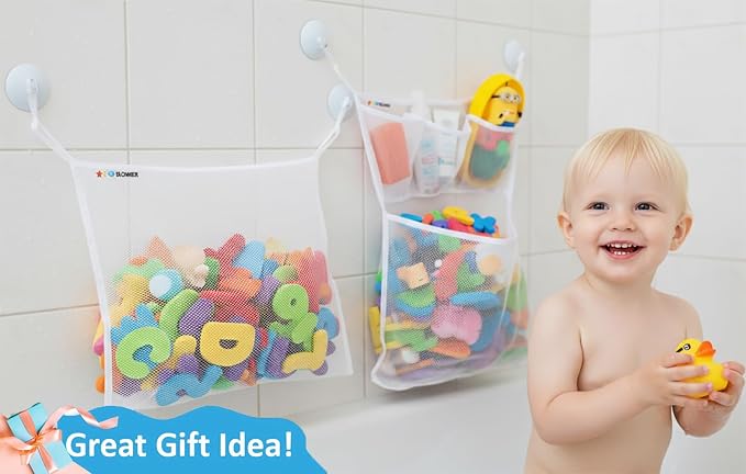 Bath Toy Storage Organizer for Bathtub – Large Mesh Bath Toy Holder & Bath Toy - Image 6