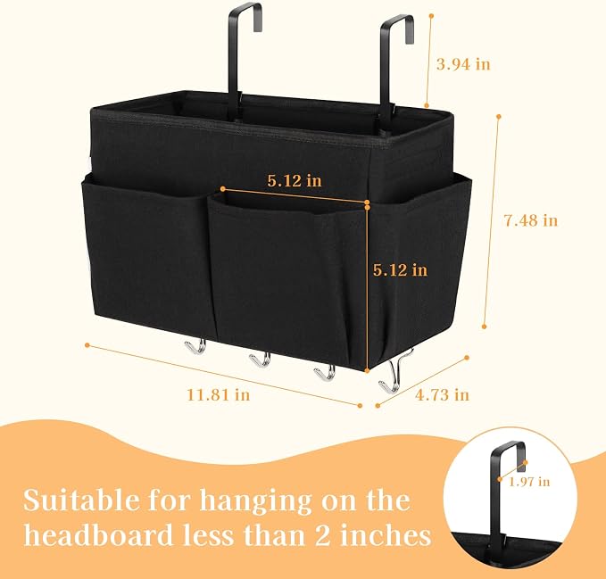Bedside Storage Organizer 5 Pockets - Image 2