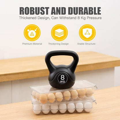 cutesun Egg Holder for Fridge, egg container for refrigerator, 2 Pack Egg Tray - Image 5