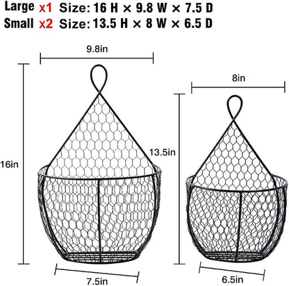 ERYTLLY Metal Fruit And Vegetable Storage Hanging Basket Wall Mounted, Hanging - Image 3