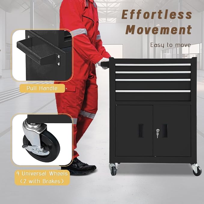 13-Drawer Double Doors Handle Rolling Tool Chest, 2 in 1 Detachable Rolling - Image 5