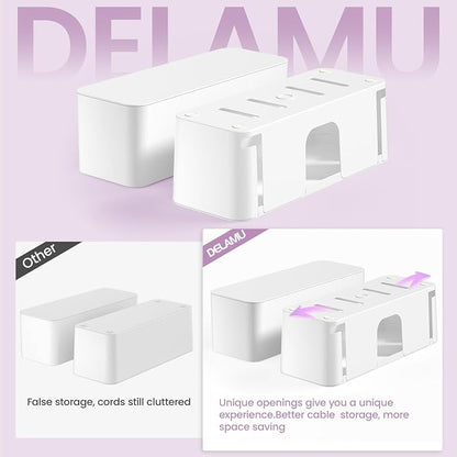 Delamu 2 Pack Cable Management Box, Stylish Cable Box - Image 6