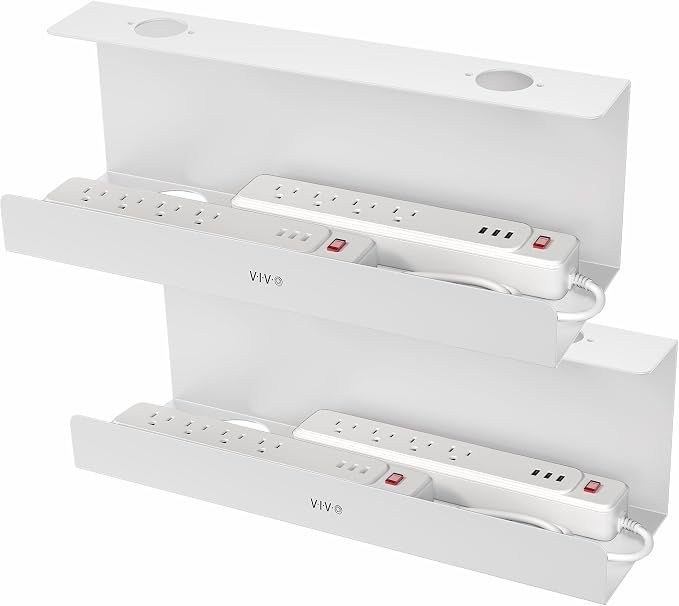 VIVO Under Desk 17 inch Extra Deep Cable Management Trays, Power Strip Holders by VIVO