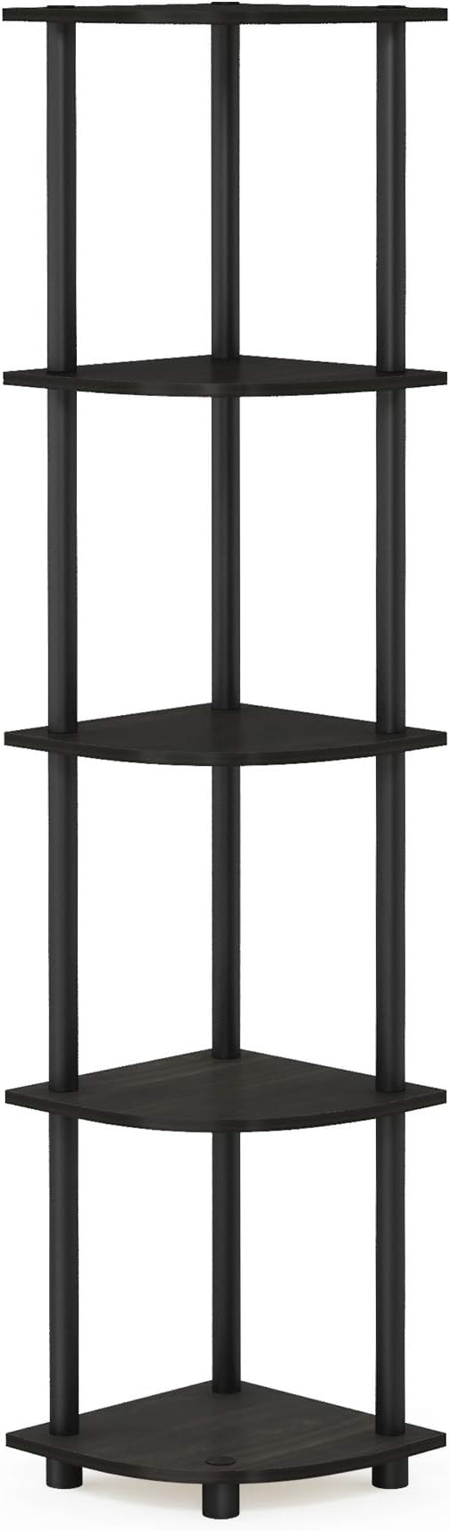 Furinno TURN-N-TUBE Corner Shelf, 5-Tier Corner Bookshelf, Open Storage Shelves - Image 8