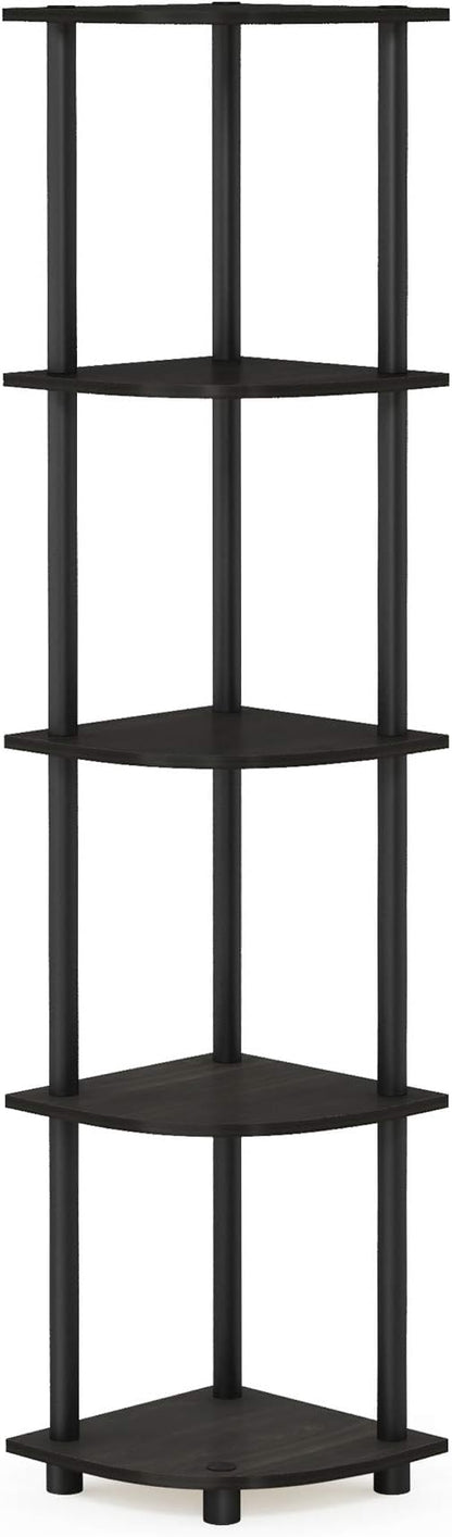 Furinno TURN-N-TUBE Corner Shelf, 5-Tier Corner Bookshelf, Open Storage Shelves - Image 8