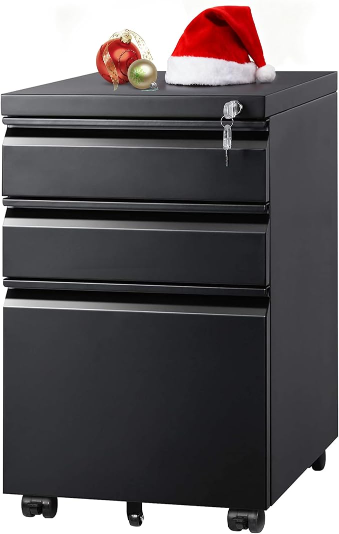 DEVAISE 3 Drawer Mobile File Cabinet Under Desk Office, Fully Assembled Except by DEVAISE