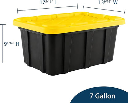 4-Pack Industrial Tote, Plastic Storage Container Bins - Image 4