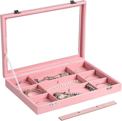 Frebeauty Velvet Jewelry Tray, 12 Grid Jewelry Organizer - Image 5