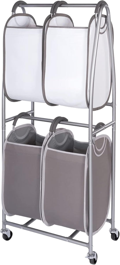 Neatfreak - 2 Tier Vertical Rolling Laundry Cart - Rolling Storage Cart On by NEATFREAK