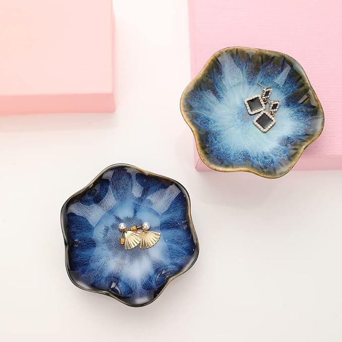 Binoster Gifts for Women Ceramic Jewelry Dish, Leaf Jewelry Tray Key Tray - Image 5