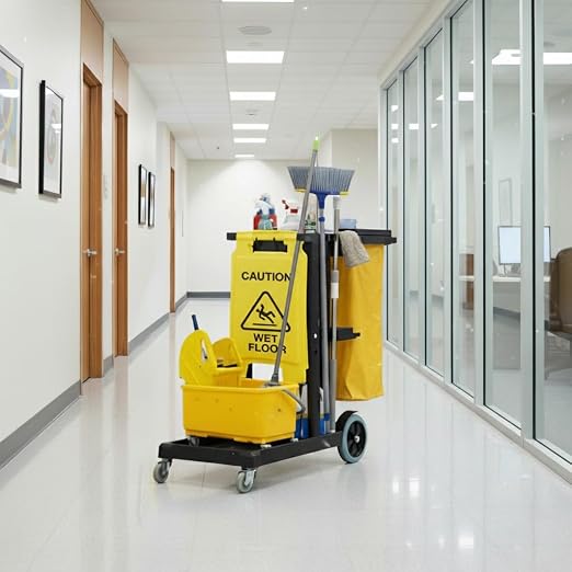 Houseables Cleaning Cart, Janitorial Cart, Cleaning Caddy - Image 8