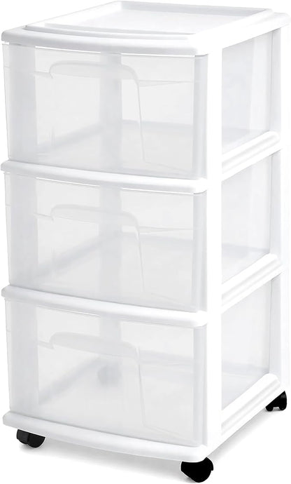 HOMZ Drawer Tower, 3-Tier Rolling Storage Cart - Image 9