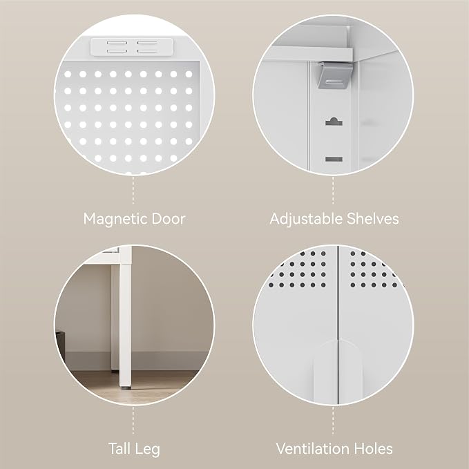 COFaR White Metal Storage Cabinet - Image 7