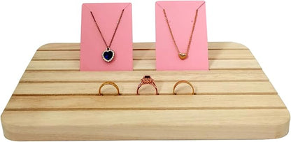 Natural Wood Business Card Holder Wooden Earring Display Stands Jewelry Retail - Image 4