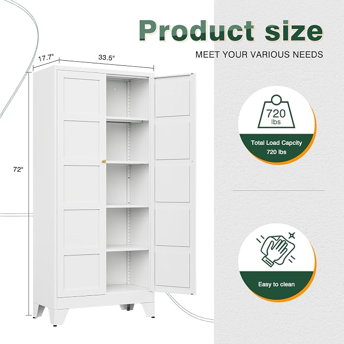 Letaya 72" H Metal Storage Cabinet - Image 2