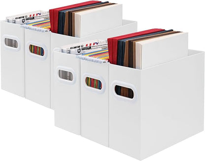 File Box for Hanging File Folders, Collapsible Cardboard Box | Portable Filing by AOSRIC