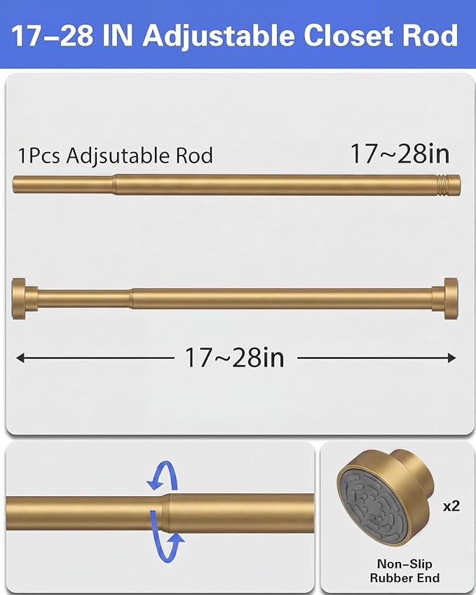 Closet Rod, No Drill Tension Closet Rod - Image 7