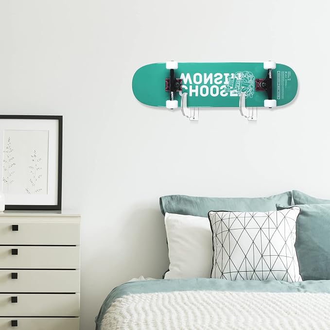 BiJun Skateboard Wall Mount, Snowboard Wall Mount Display, Acrylic Horizontal - Image 2