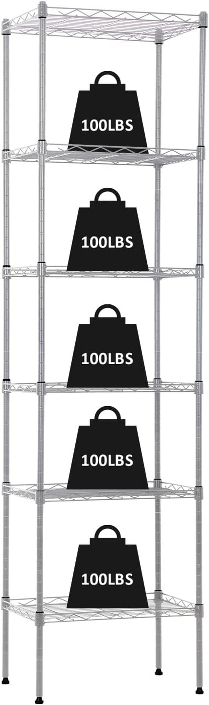 NChanmar 6-Tier Chrome Metal Shelving Unit Storage Shelves Heavy Duty Adjustable by NChanmar