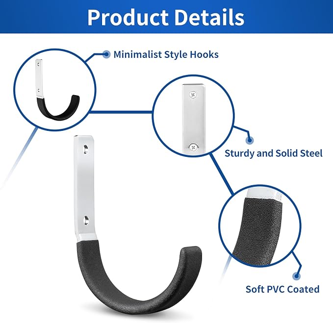 Heavy Duty Steel Garage Hooks, Garage Storage Utility Hooks, Heavy Duty Garage - Image 3