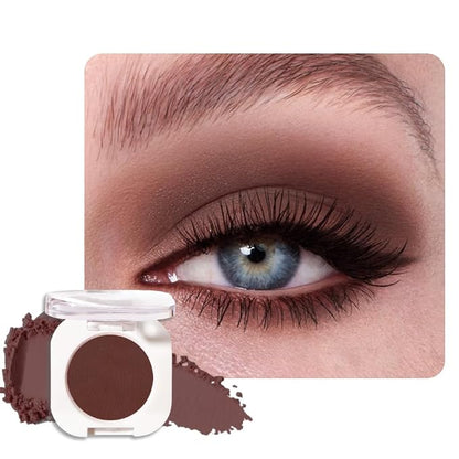 Dark Brown Single Matte Eyeshadow Makeup, Neutral Powde Eye Shadow by HHLTOH