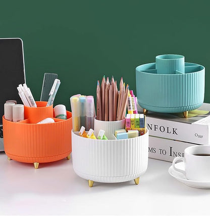 360 Degree Rotating Makeup Brush Holder Organizer Detachable Design 5 Slot Make - Image 9