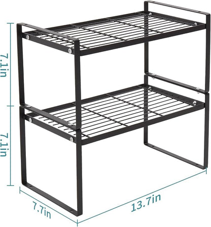 MiaLi Cabinet Organizer Shelf, Stackable Kitchen Bathroom Organizers and Storage - Image 2