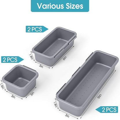 6 PCS Drawer Organizer Set, 3 Size Makeup Drawer Divider Organizer - Image 2