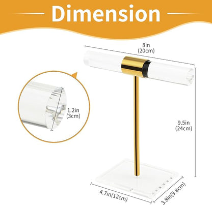 Acrylic Bracelet Holder Display Stand, Tangle-Free T-Bar Necklace Display - Image 2