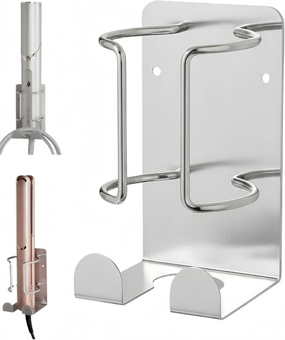 Curling Iron Holder, Stainless Steel Flat Iron Holder Wall Mount, Hair by BANJEKT