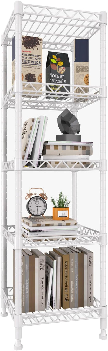 GIOTORENT 5 Tier Standing Shelving Metal Units, Adjustable Height Wire Shelf by GIOTORENT