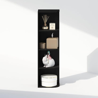 Furinno Reed Corner Shelf, 4-Tier Corner Bookshelf, Book Shelf, Corner Shelves - Image 7