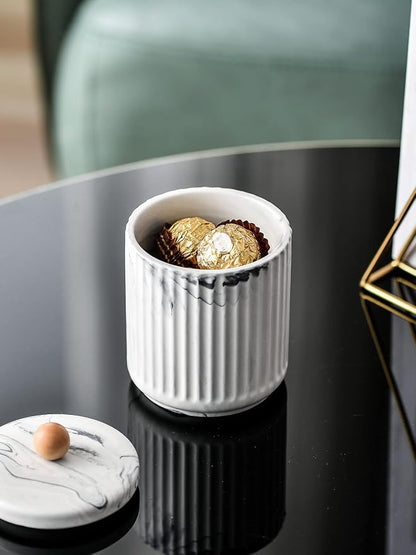 Bathroom Canister with Lid Qtip Holder Dispenser Jar Storage Organizer - Image 4