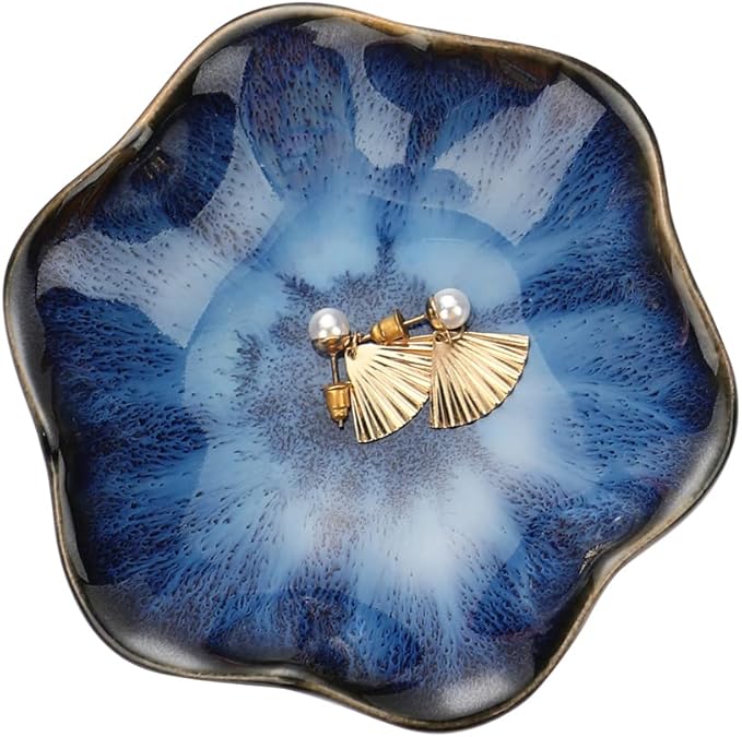 Binoster Gifts for Women Ceramic Jewelry Dish, Leaf Jewelry Tray Key Tray by WELOCMETOBINOSTER