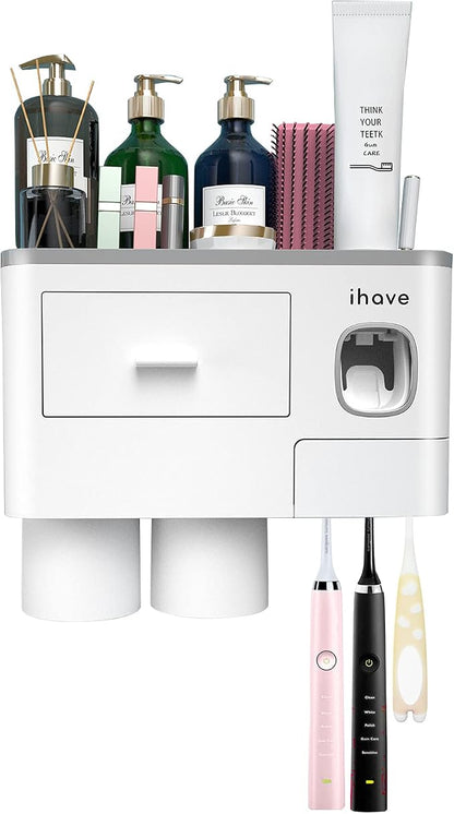 iHave Toothbrush Holders for Bathrooms, 2 Cups Toothbrush Holder Wall Mounted - Image 8