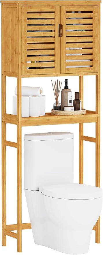 Over The Toilet Storage Cabinet, Tall Bathroom Cabinet Organizer - Image 3