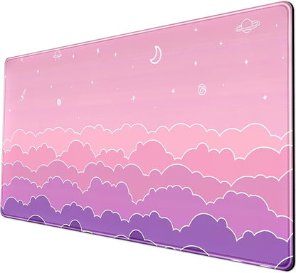 Kawaii Mouse Pad Desk Gaming Accessories Cute Clouds XXL Mouse Pad Pink Anime - Image 5