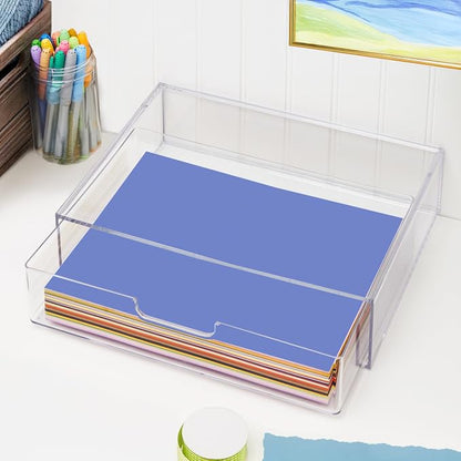 STORi STAX Plastic Stackable Organizer Drawer in Clear | 12.5-inches Wide | - Image 2