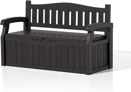 Patiowell 75 Gallon Plastic Storage Bench, Water-Resistant Deck Box - Image 8