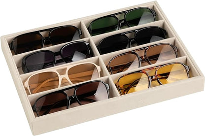 Frebeauty Sunglass Organizer, Velvet Glasses Organizer, 8-Slot Sunglasses Tray by Frebeauty