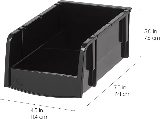 IRIS USA Small Stackable Storage Bins, 7.5 x 4.5 x 3 inch, |Made in USA| - Image 2