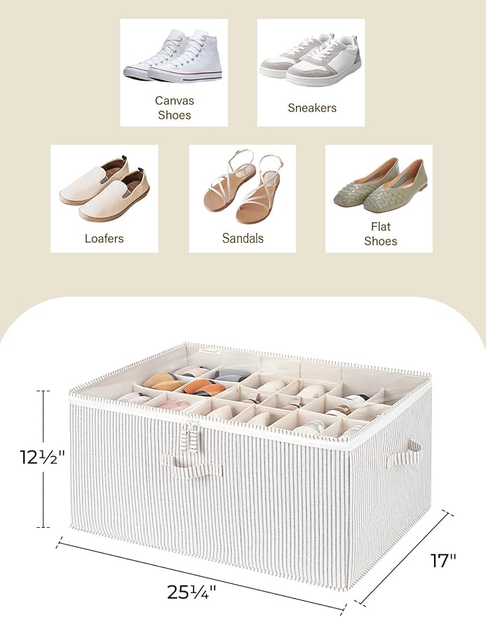 StorageWorks Shoe Organizer for Closet, Fits up to 24 Pairs, Shoe Cubby Storage - Image 3