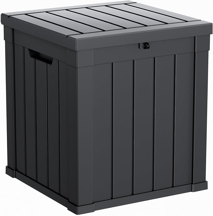 DRATO 51 Gallon Outdoor Storage Box Waterproof, Lockable Resin Deck Box by DRATOprovidesawarmandcozy