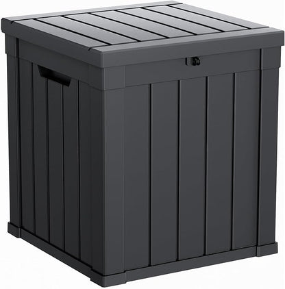 Vixzen 51 Gallon Deck Boxes Outdoor Waterproof, Lockable Resin Storage Box by Vixzen