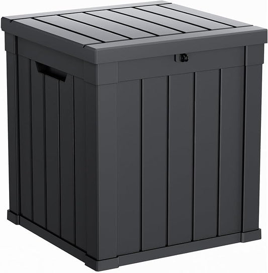 Vixzen 51 Gallon Deck Boxes Outdoor Waterproof, Lockable Resin Storage Box by Vixzen