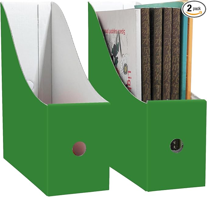 Limitliho 2 Pack Green Cardboard Magazine File Holder by Limitliho