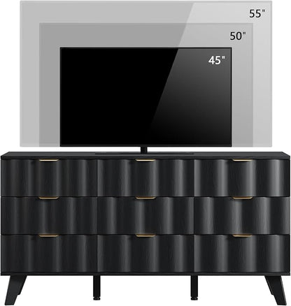 9 Drawer Dresser, Modern Fluted Storage Dresser - Image 8