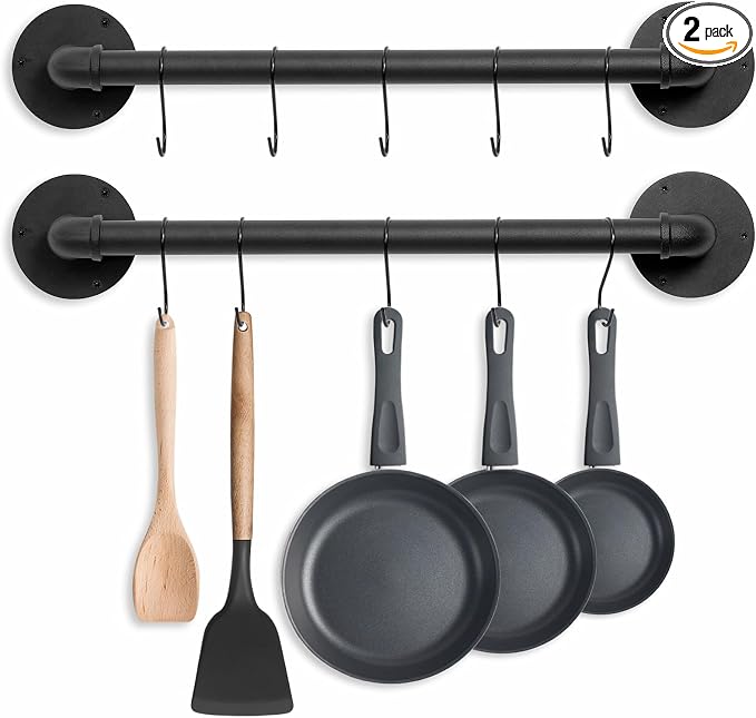 Pot Pan Rack Wall Mounted Set of 2 by BOSHANGJIA